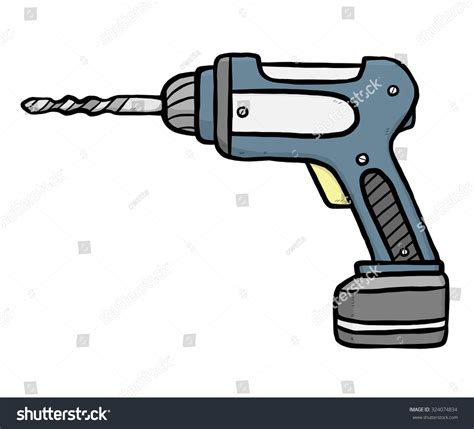 Drill Cartoon Vector Illustration Hand Drawn Stock Vector 324074834