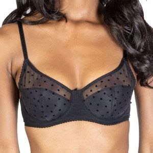 Sexy Plus Size Lingerie Full Support Bra With Lift Underwire Bra Polkadot Mesh Bra Plus Size