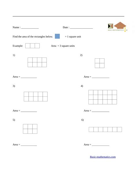 Area Worksheets Printable Worksheet