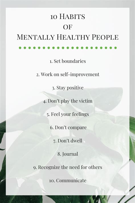 10 Habits of Mentally Healthy People - Erin's Inside Job