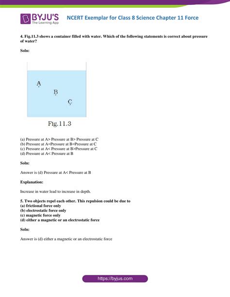 Ncert Class Viii Science Chapter 11 Force And Pressure