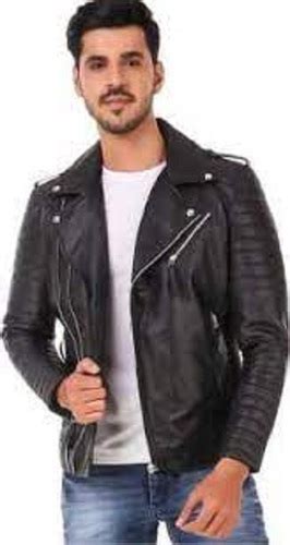 Full Sleeves Style Plain Pattern Leather Jacket For Mens At Inr