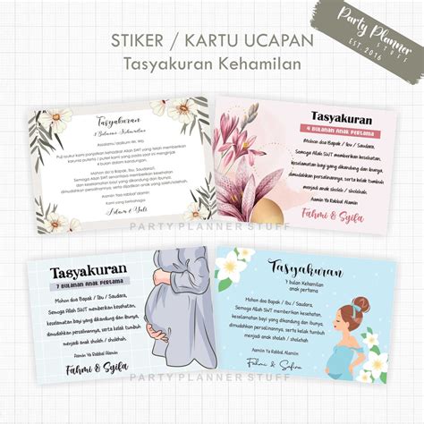 Jual Stiker Kartu Ucapan Tasyakuran Kehamilan 7 Bulanan 4 Bulanan Tag