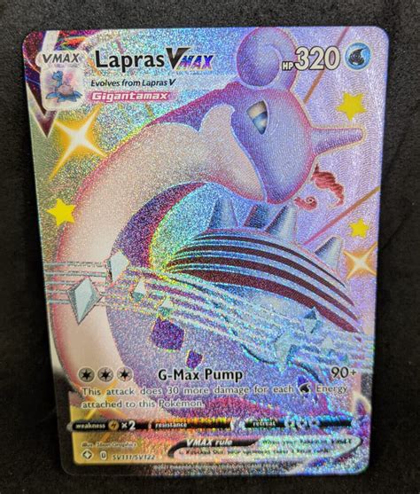 Shiny Lapras Vmax Sv111sv122 Pokémon Shining Fates Pack Fresh Mint