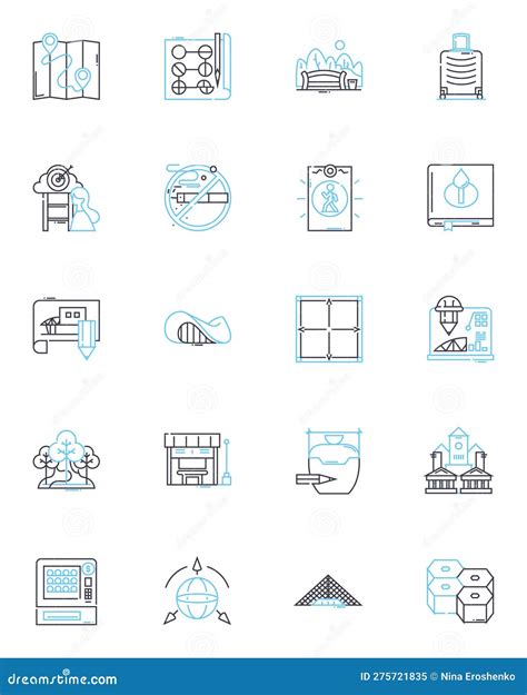 Planning Drafting Linear Icons Set. Blueprint, Sketch, Outline ...