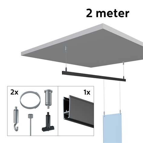 ARTITEQ All In One XPO Rail Zwart Verlaagd Met Plafondhanger En