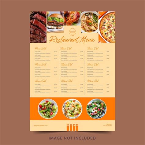 Premium Vector Free Vector Restaurant Menu Poster With Food Print