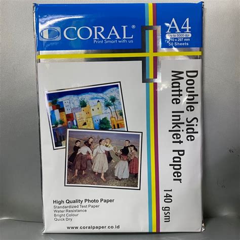 Jual Kertas Photo Inkjet Photo Paper Coral Double Side Matte A Gsm