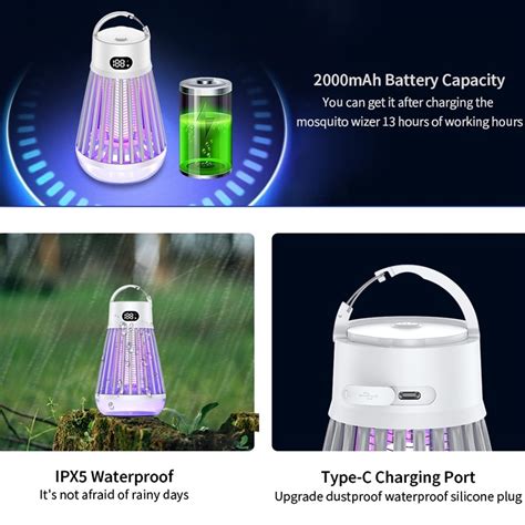 J03 Multi Functional Digital Display Electric Mosquito Light Portable
