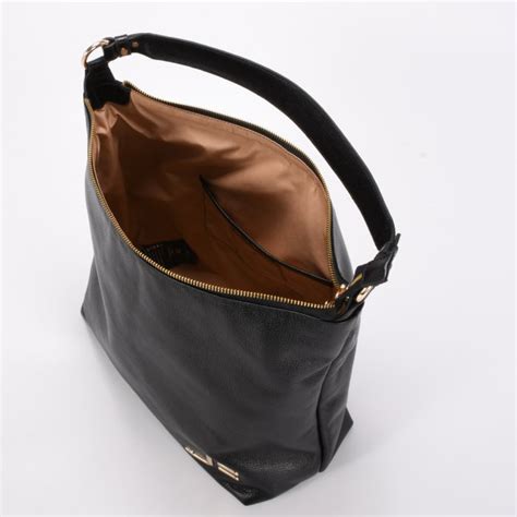 Bolsa Hobo Preta Grande Couro Macio JB Jorge Bischoff Sapatos Bolsas