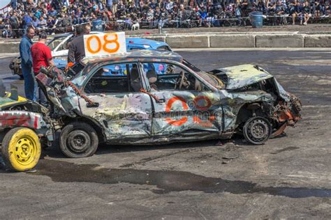 Wrecked Cars After Demolition Derby Editorial Image Image Of