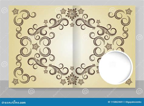 Template Cover Of A Copybook With An Individual Design Floral Stock