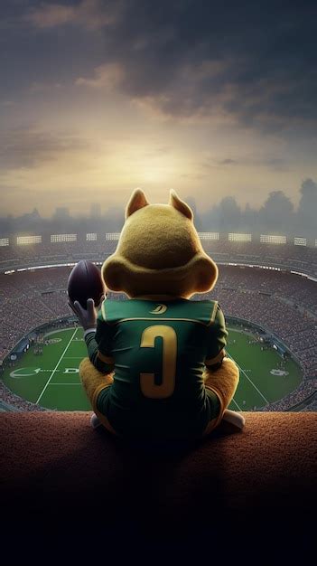 Premium AI Image | University of Oregon Duck Mascot sitting down 3D cartoon