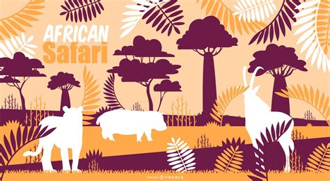 African Safari Background Design Vector Download