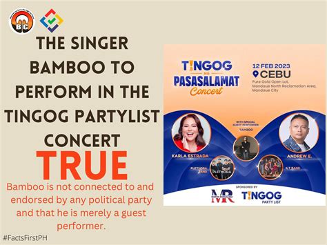 fact check singer bamboo  perform   tingog partylist concert