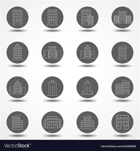 Building Line Icon Set Royalty Free Vector Image