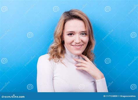 Gorgeous Blonde Woman Smiling To The Camera Stock Photo Image Of