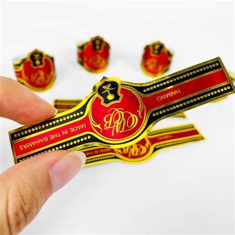 Custom High Quality Cigar Band Paper Ring Sticker Label Printing