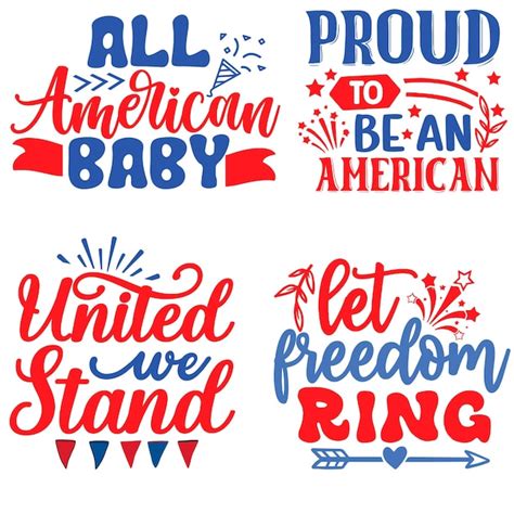 Premium Vector Hand Drawn Fourth Of July Lettering Of 4th July Emblem