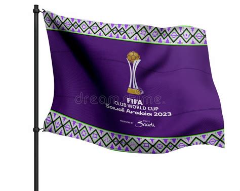 Flag With The Logo Of The Fifa Club World Cup 2023 Saudi Arabia 2d