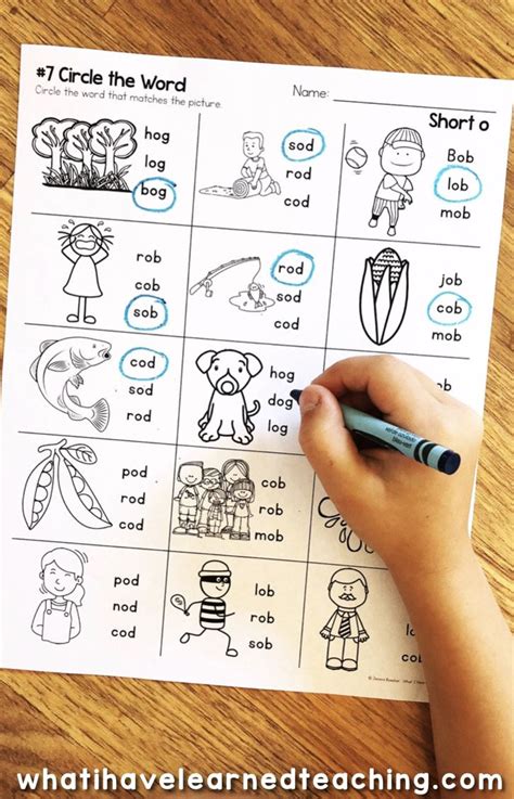 Short O Worksheets For Short O Cvc Words Kindergarten Word Work