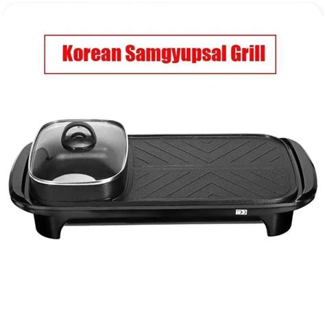 Samgyupsal Electric Hot Pot Grill Electric Barbecue Grill Indoor 2 In 1 Large Capacity
