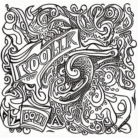 Rock And Roll Music Coloring Page · Creative Fabrica