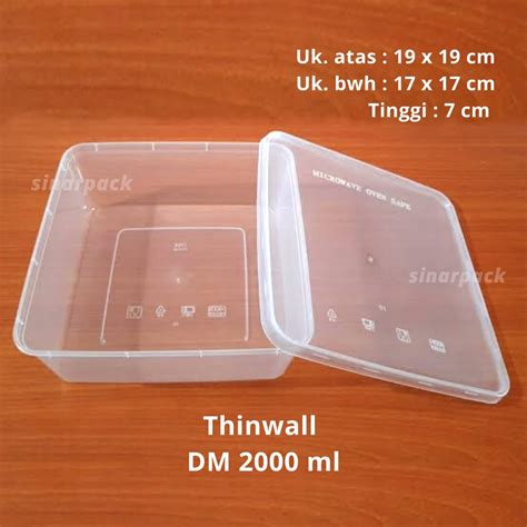 Jual Thinwall Dm Ml Sq Kotak Kotak Makan Plastik Take Away Food