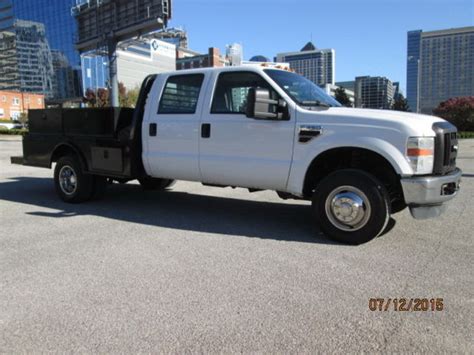 2008 Ford F 350 4x4 Turbo Diesel Crew Cab Dually Flatbed Low Miles