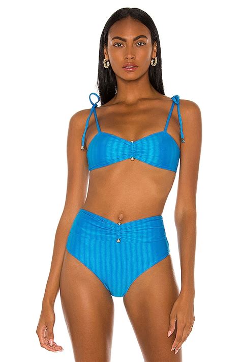 Patbo Tie String Bikini Top In Antibes Blue Revolve