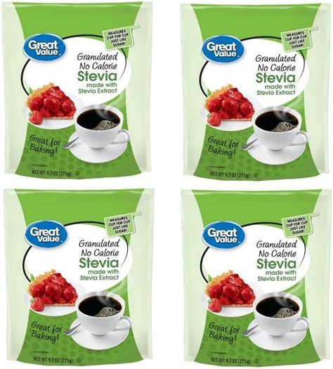 Great Value Granulated No Calorie Stevia Sweetener 9 7oz Resealable