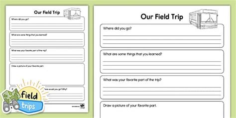 Field Trip Worksheet For K 2nd Grade ELA Resource Twinkl