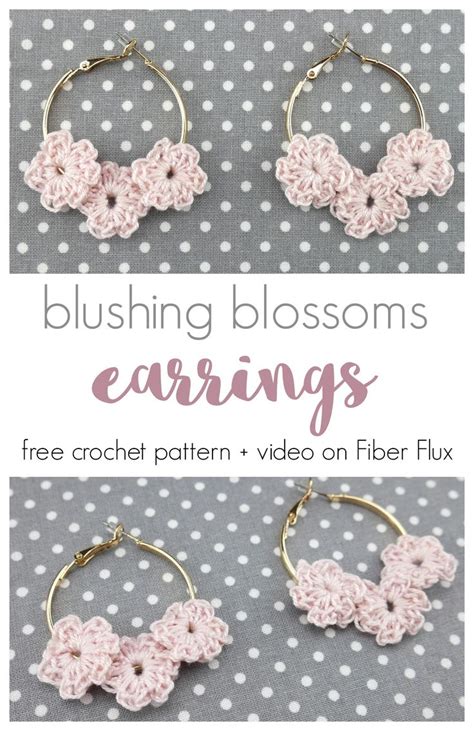 Blushing Blossoms Crochet Earrings Free Pattern Video Tutorial