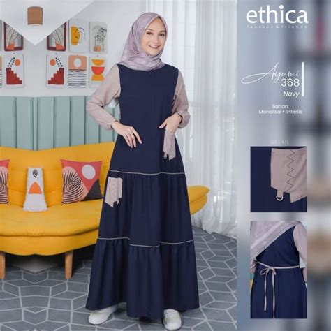 Jual Busana Muslim Dress Gamis Ethica Original Produk Terbaru Dan