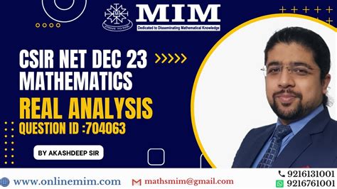 Csir Net Mathematics Dec Real Analysis Question Discussion By