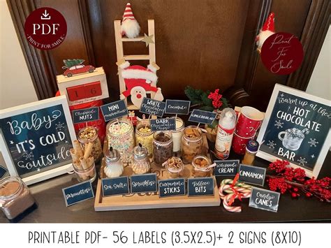 Hot Chocolate Bar PRINTABLE Labels Sign Kit Etsy