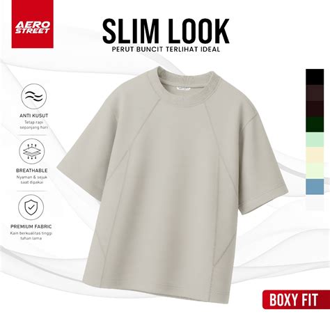 jual aerostreet slim  levto kaos pria light grey  shirt cowok men