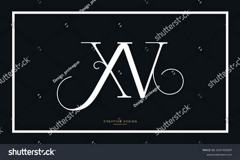 Alphabet Letters Logo Icon Xv Or Vx Monogram Royalty Free Stock