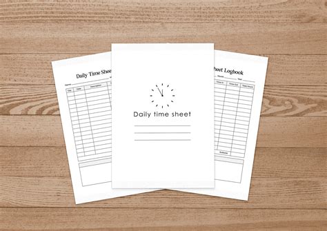 Daily Time Log Sheet, Daily Timecard Forms, Daily Timesheet Planner ...