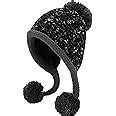 HUAMULAN Women Winter Sherpa Cover Ears Beanie Hat Earflap Peruvian