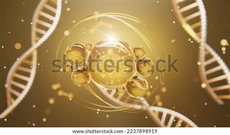 Molecule Gold On Soft Background Concept Stock Illustration 2237898919