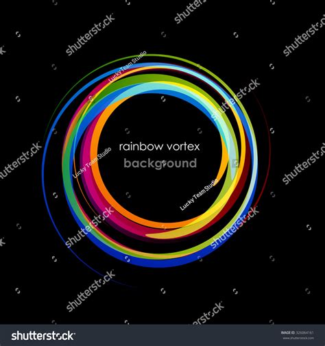 Vector Rainbow Vortex On Black Background Stock Vector Royalty Free