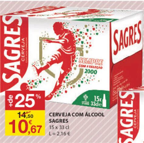 Promoção Sagres Cerveja Álcool 15x33cl em E Leclerc