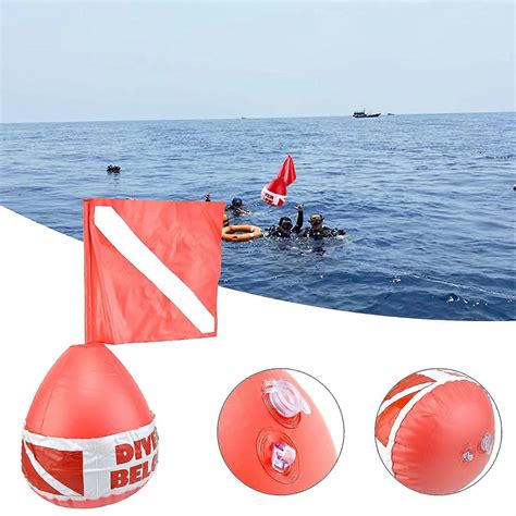1 Set Buoy Ball Inflatable Heavy Duty PVC Diver Below Flag Buoy Float