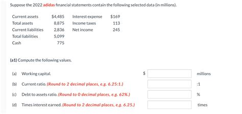 Solved Suppose The 2022 Adidas Financial Statements Contain