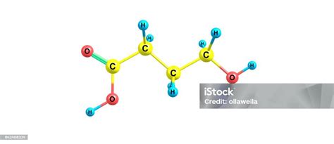 Hydroxybutyric Acid Molecular Structure Isolated On White Stock Photo - Download Image Now - iStock