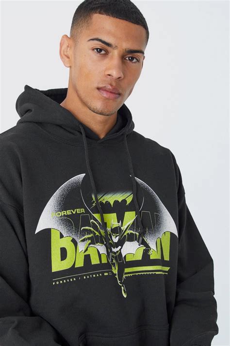 Oversized Batman License Hoodie Boohoo Uk