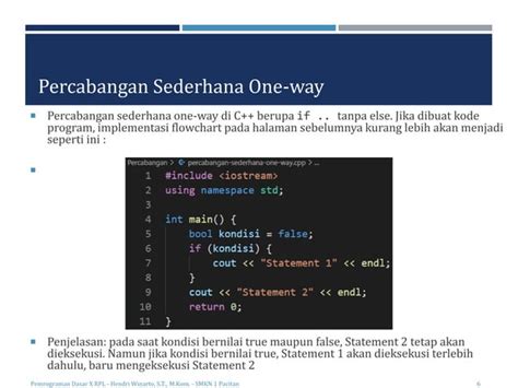 Materi Pemrograman Dasar Struktur Kontrol Percabangan Ppt