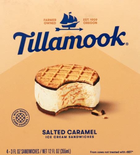 Tillamook Salted Caramel Waffle Cone Gelato Sandwiches 14 Fl Oz Kroger