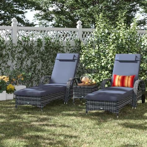 Single Seater Outdoor Pool Lounger With Arm Rest And Side Table Omg